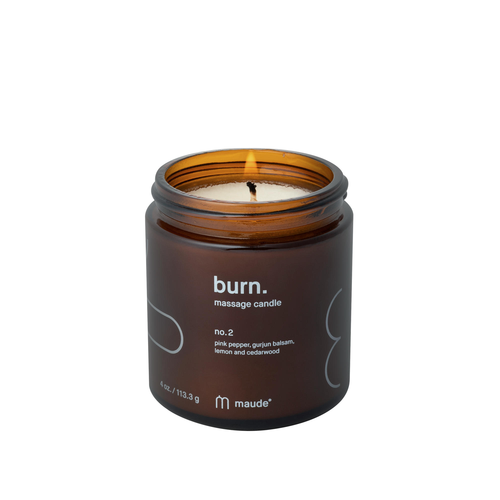 MAUDE Burn no.2 pink pepper & gurjun balsam 113g - Свічка для масажу - аромат №2 рожевий перець та бальзам гурджун - фото №3 MAUDE Burn no.2 pink pepper & gurjun balsam 113g - Свічка для масажу - аромат №2 рожевий перець та бальзам гурджун - фото №3